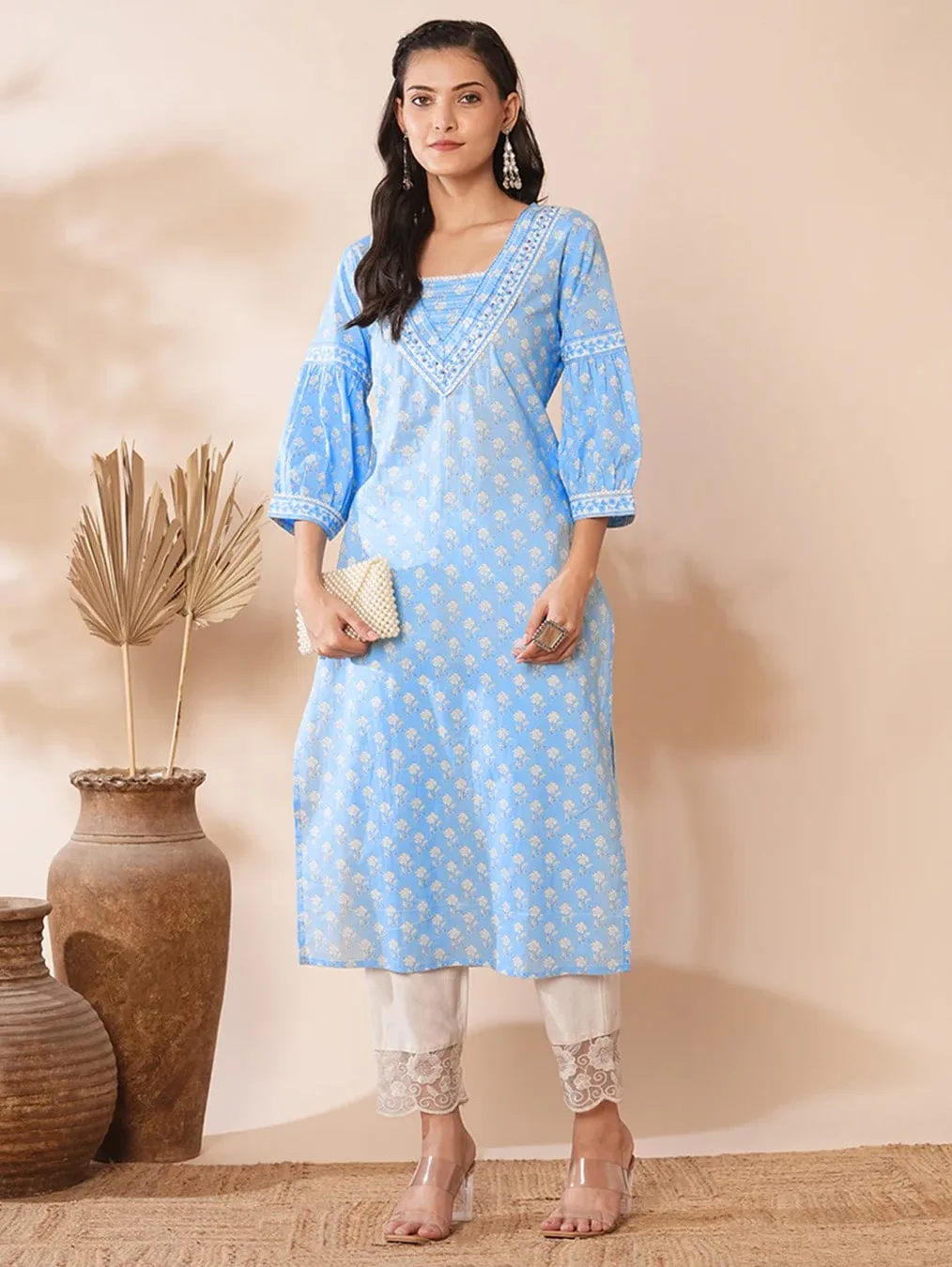 MOBERO Blue Traditional Ethnic Costume